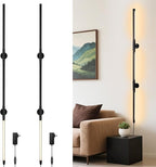 53.2 Inch Wall Lights, 360°Rotatable Wall Sconce, 3 Color Temperatures, Plug-in Dimmable Wall lamp for Bedroom, Living Room（2 Pack）