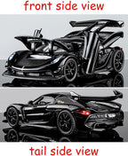 Toy Cars Model Jesko Black Alloy Collectibles Die-cast Vehicles with Sound and Light