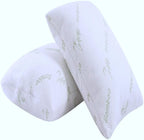 Bed Pillows for Sleeping 2 Pack Queen Size Viscose Made from Bamboo Ultra Soft Bounce Back Pair Soft Side Back Stomach Sleepers Pillows Down Alternative