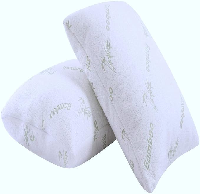 Bed Pillows for Sleeping 2 Pack Queen Size Viscose Made from Bamboo Ultra Soft Bounce Back Pair Soft Side Back Stomach Sleepers Pillows Down Alternative