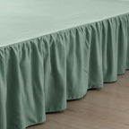 Bed Skirt King Size Ruffled Bed Skirts with Split Corners,14 Inch Drop Dust Ruffle Bed Skirt with Platform, King, 14 Inch, Sage Green