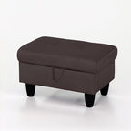Ottoman Rectangular Storage Ottoman Bench, Flannel Footrest Stool Footstool with Lid for Living Room, Bedroom, Entryway, Dark Coffee, 28.5"x19"x17.5"