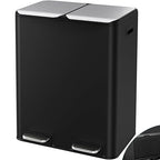 Arlopu 16Gal Dual Trash Can w/2 Built-in Box for Odor Control, Hands-Free Kitchen Garbage Bin, Recycle Waste Dustbin, Soft-Close Lid, 2 Buckets,Foot Pedal, Side Handle, Airtight,for Home Office