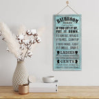 Rustic Western Bathroom Decor - Funny Wall Signs, Farmhouse Country Rules Wall Decor C1