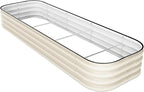 DaisyVibe Raised Garden Bed Kit, Planter Raised Garden Boxes Outdoor, Oval Large Metal Raised Garden Beds for Vegetables Flowers (White, 6.5ftx2ftx1ft)