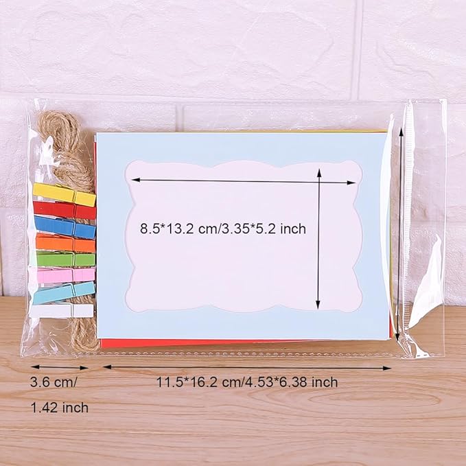 Hanging Photo Display Photo Holder String with Clips Photo Frame Set Perfect Wall Decor for Teen Bedroom Home Cubicle Office Wave *2