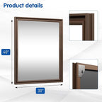 WEER Retro Copper Bathroom Mirror, 40x30 Inch Bronze Oil Rubbed Framed Mirror, Rectangle Classic Vintage Framed Wall Mirror, Farmhouse Vanity Mirror, Tempered Glass, Vertically or Horizontally