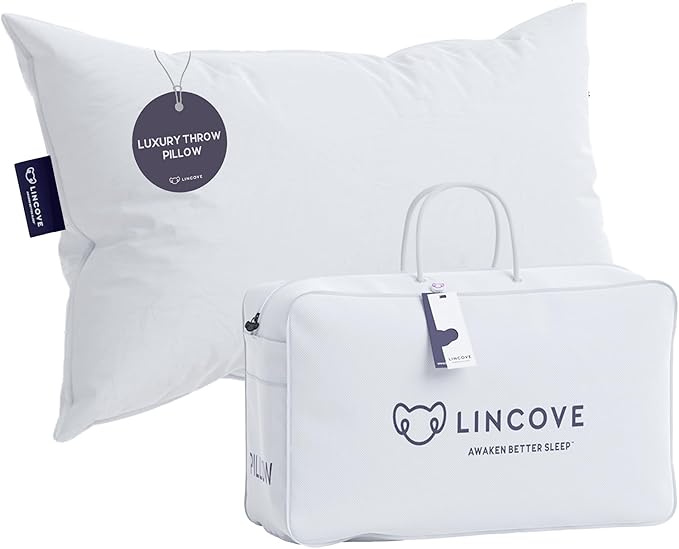 Lincove Euro Throw Pillow Insert Square 12"x20" Pillow – Made in Canada, 100% Cotton Shell, Down Alternative Filling, Vegan-Friendly, Hypoallergenic - Decorative Couch Pillows, 1 Pack