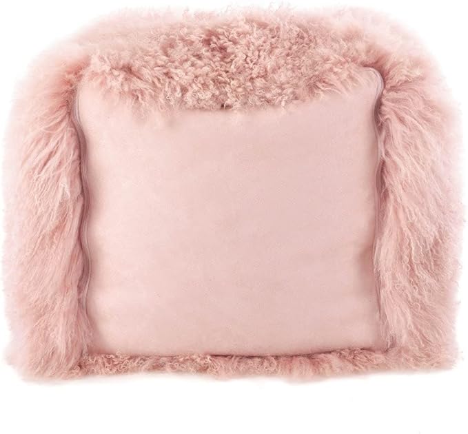 SARO LIFESTYLE Mongolian Lamb Fur Wool Pouf