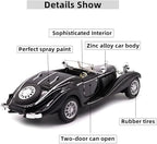 1:28 Scale Pullback Diecast Metal Antique Classic Model Cars Collectible Toy Gifts (Black,Length 6.5in/16.8cm)