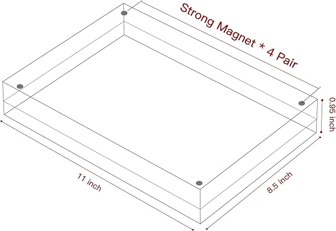 8.5 x 11 Acrylic Magnetic Picture Frames 8.5 x 11 Clear Picture Frames,8.5 by 11Frameless Acrylic Photo Frame,Free Stand Double Side Picture Frame with Gift Box