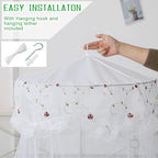 Mosquito Net Bed Canopy for Girls,King Canopy Bed Curtains Queen Size from Ceiling,Dome Mosquito Netting Bed Tent Twin Girls Canopy Bed Decor for Baby Crib,Kid Bed and Adult Beds (White-Dome1)