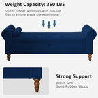 Storage Ottoman Bench for Bedroom, 63" End of Bed Bench with Rolled Arms Upholstered Ottoman Bench Fit for Bedroom, Living Room, Entryway, Velvet Navy Blue