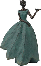 Guichifun Fairy Statue Collection Home Decoration - Leaf Angel Girls with Dragonfly Resin Home Decor for Outside or Inside Rustic Garden Outdoor Yard Decorations Figurines Gift 7.4 x 5.25 x 12 Inch