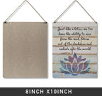 Qious Inspirational Gift Signs Just Like a Lotus We Too Have the Ability to Rise Wooden Hanging Sign Rustic Wall Art Home Decoration 10 x 8 Inches…