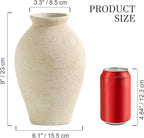 Ceramic Flower Vase Home Decor - Large Farmhouse Table Vases Rustic Vintage Living Room Kitchen Bedroom Decorations for House Book Shelf Office Coffee Desk Dining Fireplace (9" Rustic)