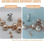 Champagne Vase Filler | 150PCS Pearls Bead for Centerpieces Vases | 8/14/20 mm No Hole Beads, Fake Pearls for Wedding Birthday Theme Party Table Centerpieces Decor