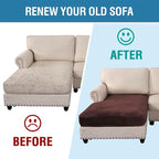 H.VERSAILTEX Velvet Stretch Individual Chaise Cover Sectional Couch Covers for L Shaped Sofa Both Left/Right Furniture Protector Seat Cushion Sofa Cover (1 Piece Chaise Cover, Brown)