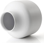 Goaste Metal Matte Flower Vase, Small White Vase for Flowers, 6.3 Inch Tall Iron Frosted Floral Arranging Vases, Nordic Style Round Boho Vases for Modern Minimalist Home Decor, Wedding, Bookshelf