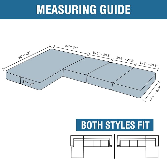 H.VERSAILTEX Velvet Stretch Sectional Couch Covers 4 Pieces Sofa Seat Cushion Covers L Shape Separate Cushion Couch Cover for Both Left/Right Sectional Couch (Large Sofa 3 Seater + 1 Chaise, Taupe)