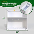 Galvanized Steel Metallic Heavy Planter for Outdoor Plants Metal Outdoor Planter Spliced Flower Box with Partitions for Outside,Indoor,Garden (White, 24 * 10 * 24)