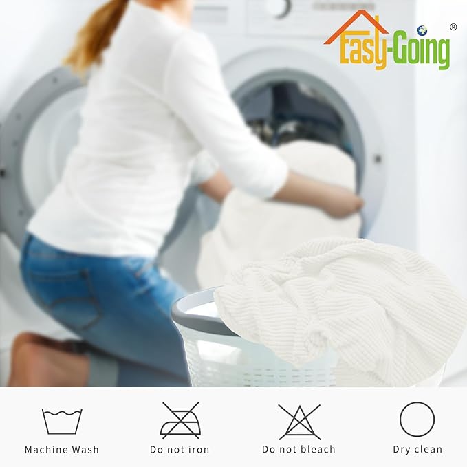 Easy-Going 2-Piece Recliner Console Cover for Reclining Loveseat Covers Stretch Jacquard Middle Console Cover for Recliner Couch and Sofa Cream