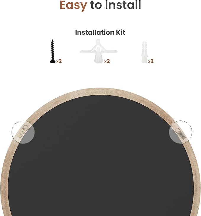 30" Round Window Mirror, Vintage Coastal Wall Mirror with Distressed Blue Wood Frame & Faux Windowpanes, Farmhouse Cottagecore Decor for Living Room, Entryway, or Dining Room