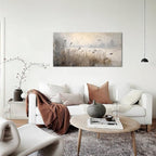 LASMOND Vintage Meadow Wall Art for Living Room Reed Grass Canvas Painting Prints Large Retro Rustic Cottagecore Countryside Landscape Farmhouse Bedroom Artwork Home Decor (30x16 Inches)