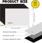 24 Pack Picture Magnets for Refrigerator,More Solution Display Your Photos-12 Pieces Picture Fridge Frames and 12 Pieces Adhesive Magnetic Sheet