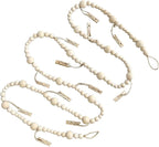 7 Feet Hanging Photo Display with Clips Boho Decor Wooden Bead Garland Birthday Photo Display Holder Frame Decoration for Dorms, Classrooms, Bedrooms