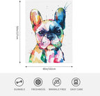 HGOD DESIGNS Watercolor French Bulldog Fleece Throw Blanket Ultra Soft Cozy Blooming Decorative Flannel Blanket All Season for Home Couch Bed Chair Travel 40x50in