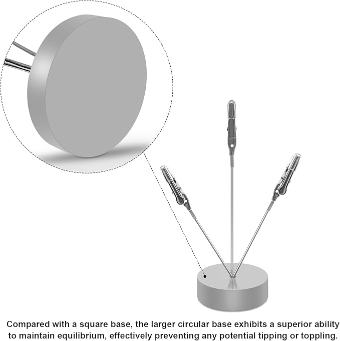 3 Pack Desktop Photo Tree Holder Clip Round Base, 3-Branch Gift Card Holder with Clips, Memo and Picture Display Clip Holder Stand for Wedding Party Photo Clip Holder Table Numbers Silver
