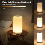 Dimmable Touch Night Light - 7 Brightness & 13 RGB Colors, Portable Bedside Lamp, Touch & App Control, Smart LED Lamp for Nursery, Reading, Decor