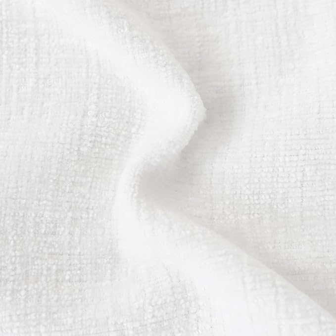 CaliTime Throw Pillow Covers Decorative 16 X 26 Inches Pack of 2 Cozy Chenille Cushion Cases for Couch Sofa Bed Living Room Home True White