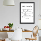 FZMHASLWW For I Know The Plans I Have for You Wall Decor 24"×16" Jeremiah 29 11 Sign Large Wood Framed Wall Hanging Art (Black)