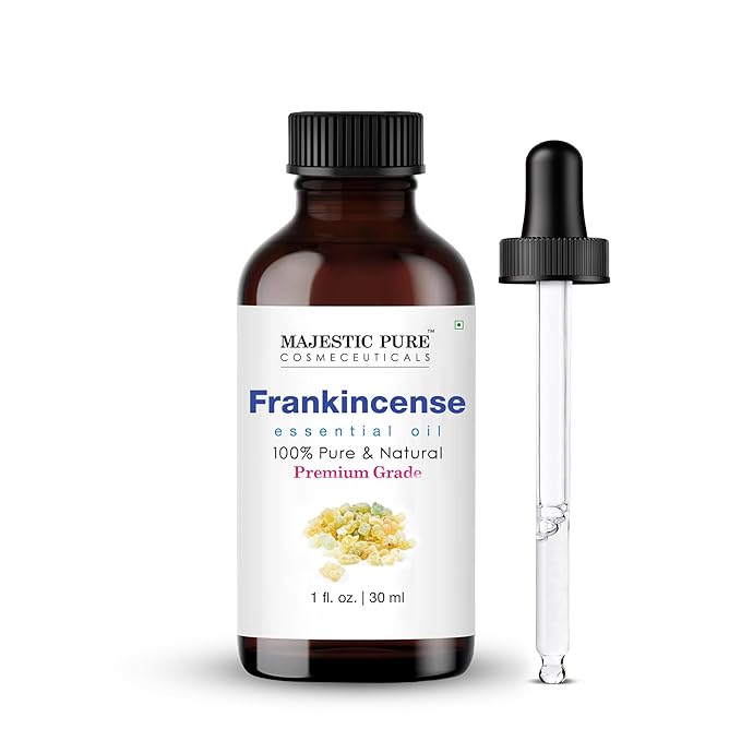 Majestic Pure Frankincense Essential Oil with Glass Dropper - 1 Fl Oz - 100% Pure and Natural Frankincense Oil - Premium Grade Essential Oils for Diffuser, Aromatherapy, Soap and Candle Making
