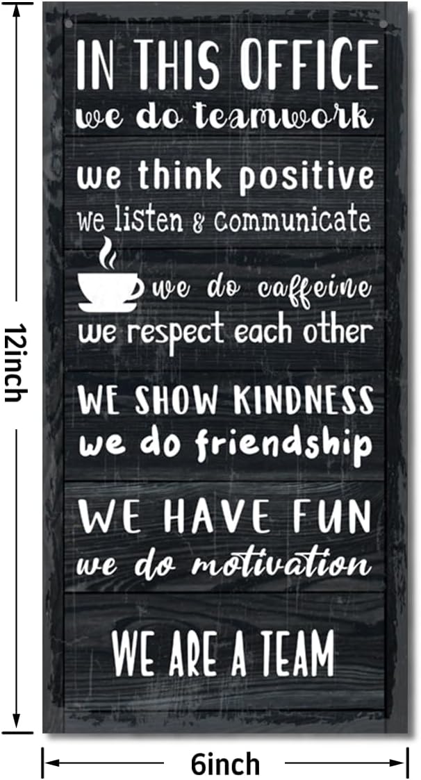 We Are A Team Office Signs Decor, In This Office Sign, Hanging Wood Sign Office Décor, Motivational Quotes Wall Décor, Office Wall Art, Human Resources Office Wall Décor, Team Gift, Gift for Leader A1