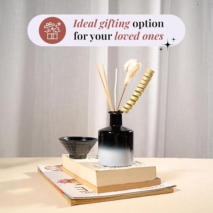 Folkulture Reed Diffusers for Home, 5 oz | Lavender Scent Diffuser Oil with Sticks for Bathroom Decor Accessories, Living Room, Office, Desk| Natural Essential Oils | Housewarming Gifts