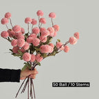 Artificial Flowers for Vases 20.5 Inch 10 Stems， Silk Dried Fake Mums Bouquet Indoor Faux Floral Arrangements for Decoration (Dark Pink)