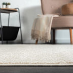 Abani Nuevo Collection Area Rug - Transitional Beige/Cream Design -6'x9' - Easy to Clean - Durable for Kids and Pets - Non-Shedding - Low Pile - Soft Feel - for Living Room, Bedroom & Office
