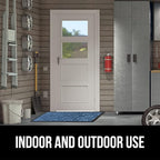 GORILLA GRIP 100% Waterproof All-Season WeatherMax Doormat, 47x35, US Designed Natural Rubber, Stain and Fade Resistant, Low Profile Indoor Outdoor Door Mats, Easy Clean Patio Mat, Ocean Blue Waves