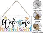 Welcome Decor Sign, Hanging Wood Sign Home Decorative, Printed Wood Wall Art Sign, Ocean Style Welcome Sign, Porch Decor, Farmhouse Front Door Wall Art Sign, Beach House Home Decor Sign 12 * 6inch