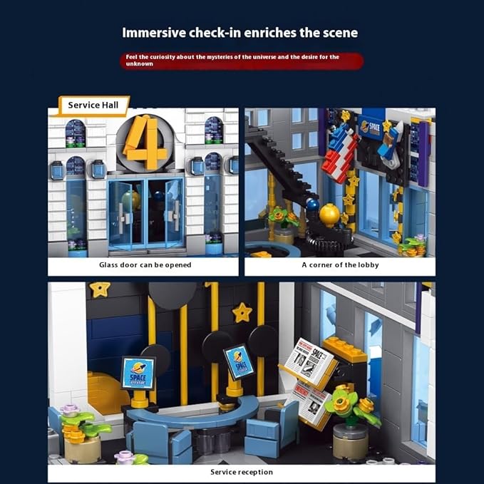 Skyscrapers Modular Building Blocks,Four Heroes Building Architecture Set -Collectible Display Toy with Adults, Sci-Fi MOC Construction Toy (6135pcs)