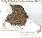 Buckwheat Pillow for Sleeping, Adjustable Firm Support Neck Roll Pillow, Cervical Pillow for Back Sleepers, Cylinder Buckwheat Hull Pillow, Patchwork Orange Yellow Green Pillowcase,16x5