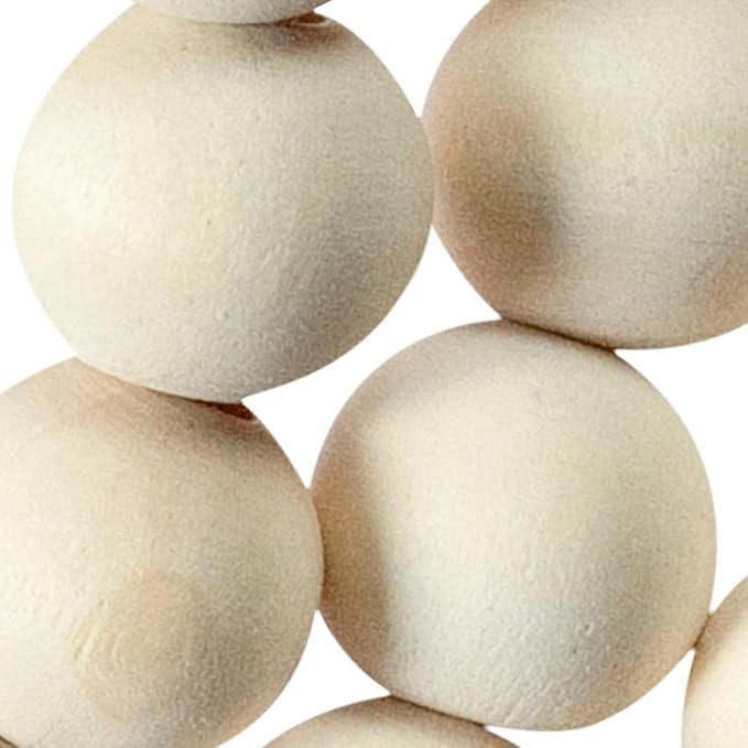 Decorative Wood Bead Garland Home Decor, Farmhouse Garland Beads with Tassel, Wooden Tier Tray Rustic Prayer Boho, Wooden Farmhouse Decor Boho Tassel