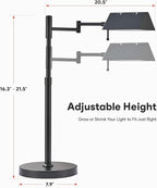 VONLUCE LED Desk Lamp, Adjustable Industrial Style Metal Table Lamp, Dimmable Reading Lamp for Living Room Bedroom Office, Black