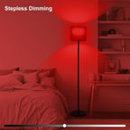 Floor Lamp with Red Light - 670nm Red Night Light for Sleep, 3CCT LED Standing Lamp with Remote, Dimmable Modern Floor Light with Timer and Memory, Sturdy Iron Base, Linen Shade, for Bedroom