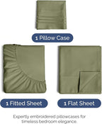 Twin XL Size 3 Piece Sheet Set - Comfy Breathable & Cooling Bed Sheets Set - Hotel Luxury Bedding for Women, Men, Kids, Teens, Boys & Girls - Deep Pockets, Soft, Wrinkle Free - Oeko-Tex - Sage Green