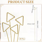 uxcell 30 Pcs Table Card Holders, 11.8 Triangle Metal Craft Wire Clips Picture Clip Table Number Holders Picks for Wedding, Photos, Memo, Restaurant, Gold
