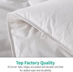 APSMILE Full/Queen Size Down Feather Fibers Heavyweight Duvet Insert - Thick Comforter with 100% Cotton Cover, Fluffy Fill-Power Winter Bedding for Cold Weather (90 x 90 inches, Ivory White)